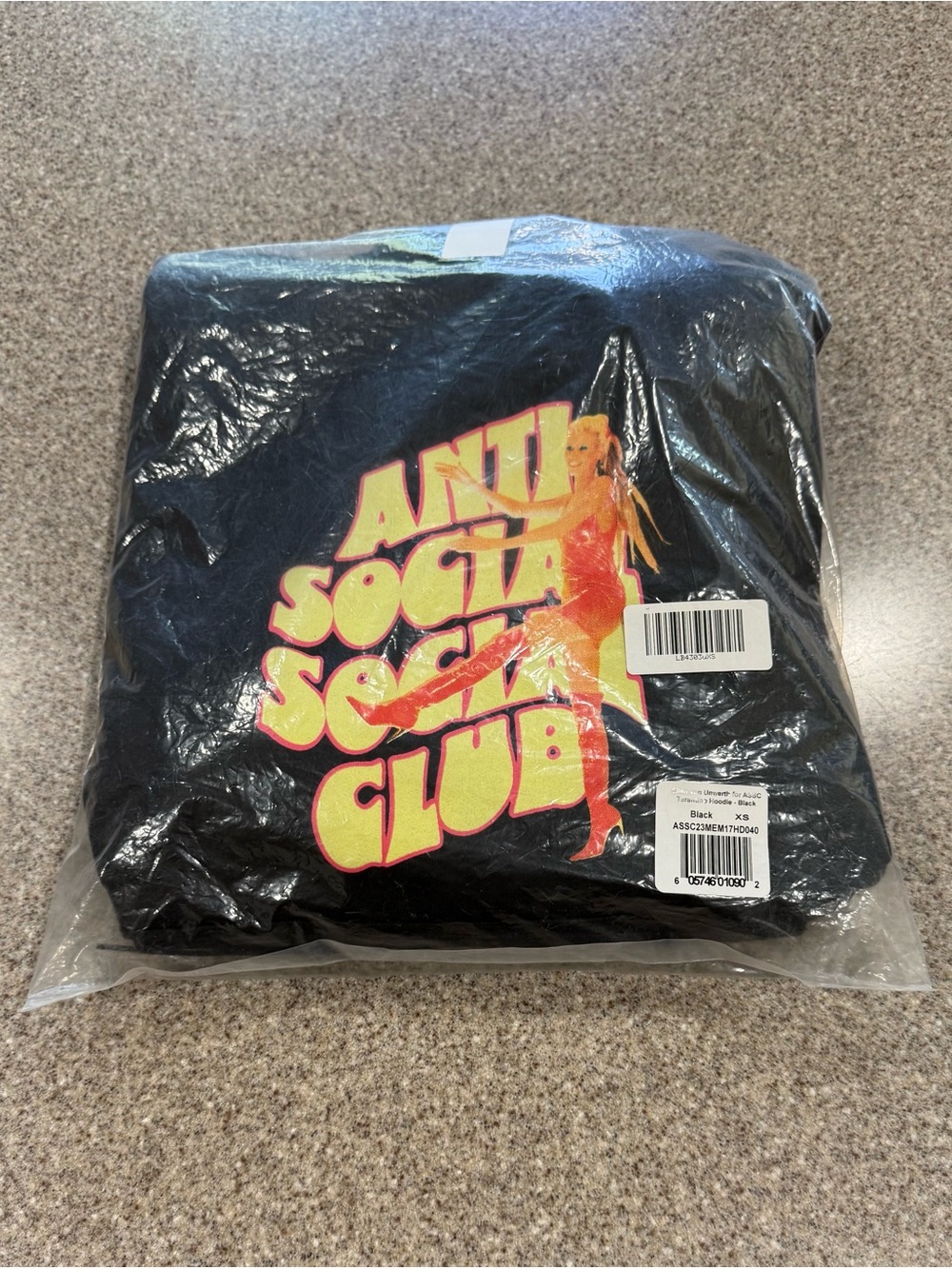 Rare Anti Social Social Club Ellen Von Unwerth Barbie Hoodie,Size XS,Black, NWT!